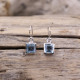 Boucles d'oreilles en argent et topaze bleue