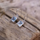 Boucles d'oreilles en argent et topaze bleue