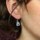 Boucles d'oreilles en argent et topaze bleue