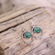 Boucles d'oreilles en argent et malachite