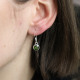 Boucles d'oreilles en argent et diopside chrome