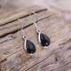 Boucles d'oreilles en argent et obsidienne