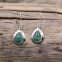 Boucles d'oreilles en argent et malachite