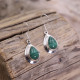 Boucles d'oreilles en argent et malachite