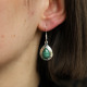 Boucles d'oreilles en argent et malachite