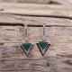 Boucles d'oreilles d'exception en argent avec agate verte et marcassite