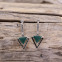 Boucles d'oreilles d'exception en argent avec agate verte et marcassite