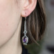 Boucles d'oreilles d'exception en argent avec améthyste et marcassite