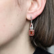 Boucles d'oreilles d'exception en argent avec cornaline et marcassite