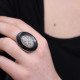 Bague en argent et onyx