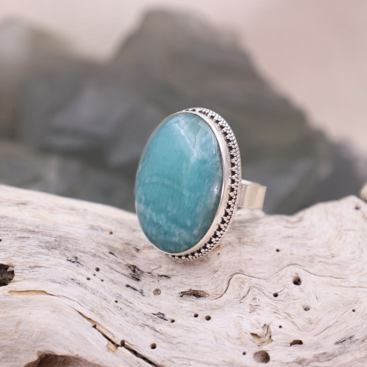 Bague en argent et amazonite