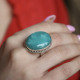 Bague en argent et amazonite