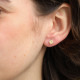 Boucles d'oreilles "puces" en argent et citrine