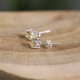 Boucles d'oreilles "puces" en argent et citrine