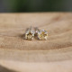 Boucles d'oreilles "puces" en argent et citrine