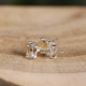 Boucles d'oreilles "puces" en argent et citrine