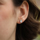 Boucles d'oreilles "puces" en argent et topaze bleue