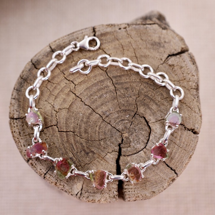 Bracelet en argent et tourmaline