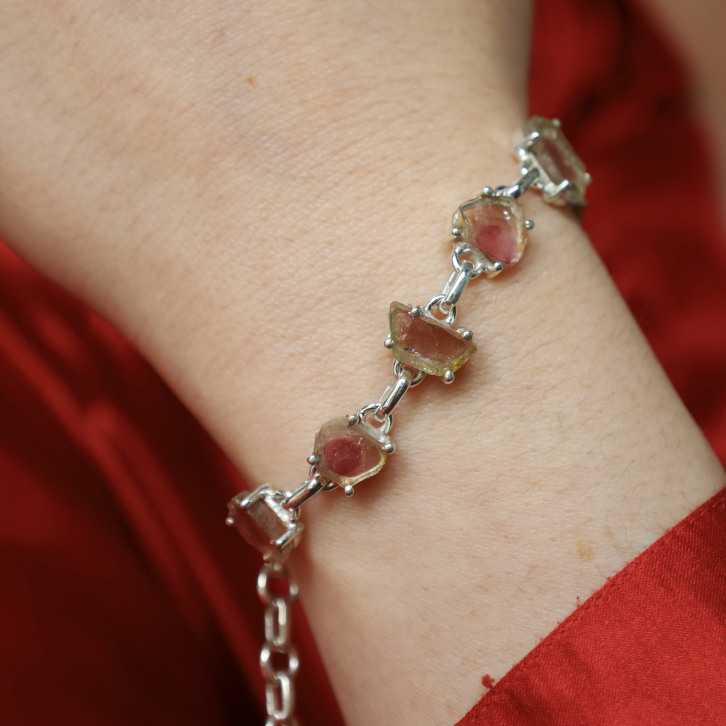 Bracelet en argent et tourmaline