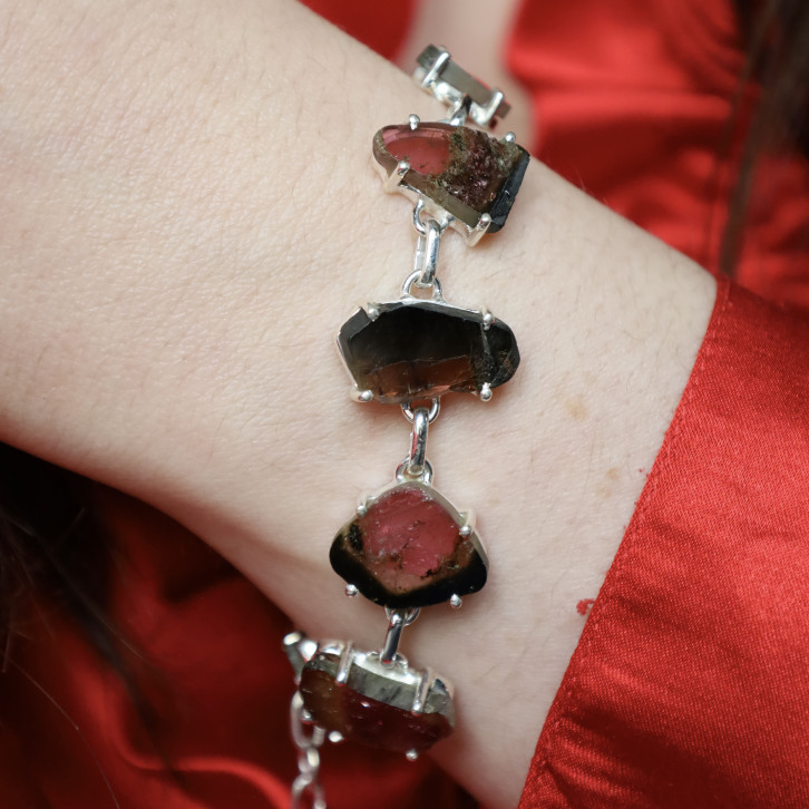 Bracelet en argent et tourmaline