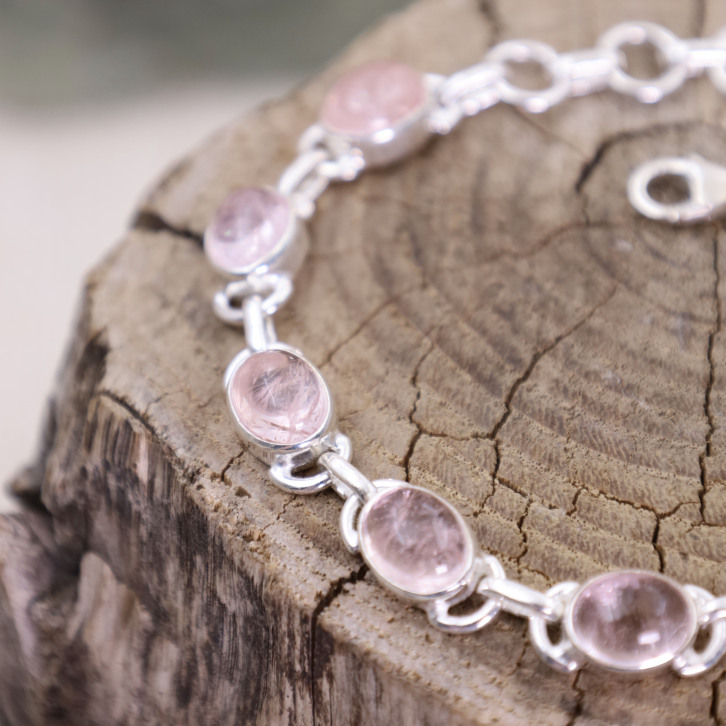 Bracelet en argent et morganite