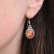Boucles d'oreilles en argent et pierre de soleil