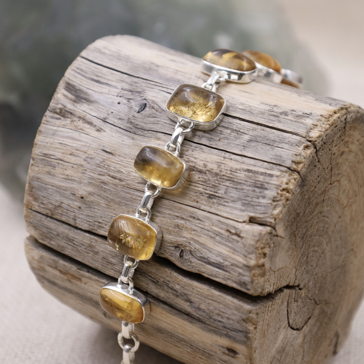 Bracelet en argent et citrine