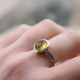 Bague en argent et citrine