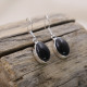 Boucles d'oreilles en argent et obsidienne argentée