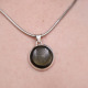 Pendentif en argent et obsidienne dorée