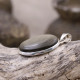 Pendentif en argent et obsidienne dorée