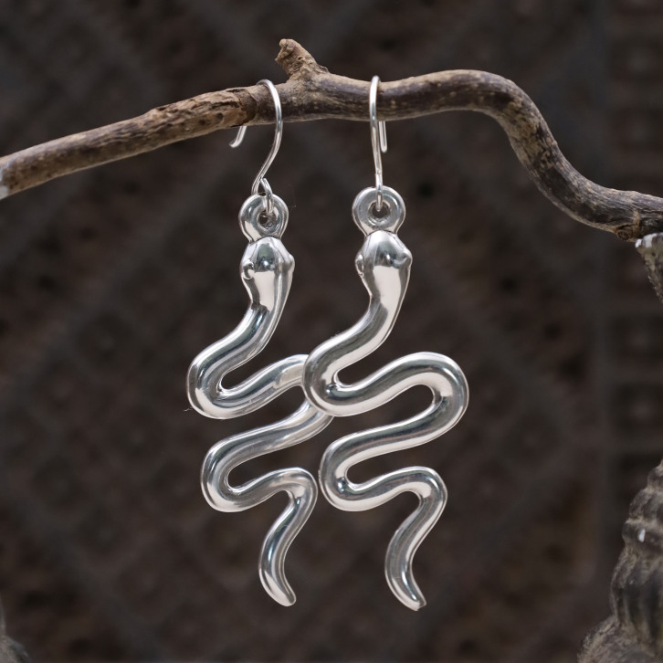 Boucles d'oreilles en argent - serpent
