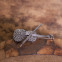 Broche d'exception en argent "violon" et marcassites
