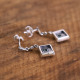 Boucles d'oreilles d'exception en argent avec agate verte, émail et marcassites