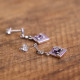 Boucles d'oreilles d'exception en argent avec améthyste, émail et marcassites