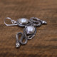 Boucles d'oreilles en argent et perle - serpent