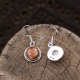 Boucles d'oreilles en argent et pierre de soleil