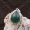 Pendentif en argent et agate verte