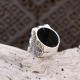 Bague en argent et onyx verte