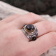 Bague en argent et quartz fumé
