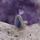 Bague en argent et opale bleue