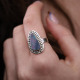 Bague en argent et opale bleue