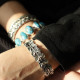 Bracelet rigide en argent et zirconium