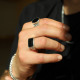 Bague en argent et onyx