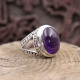 Bague en argent et améthyste
