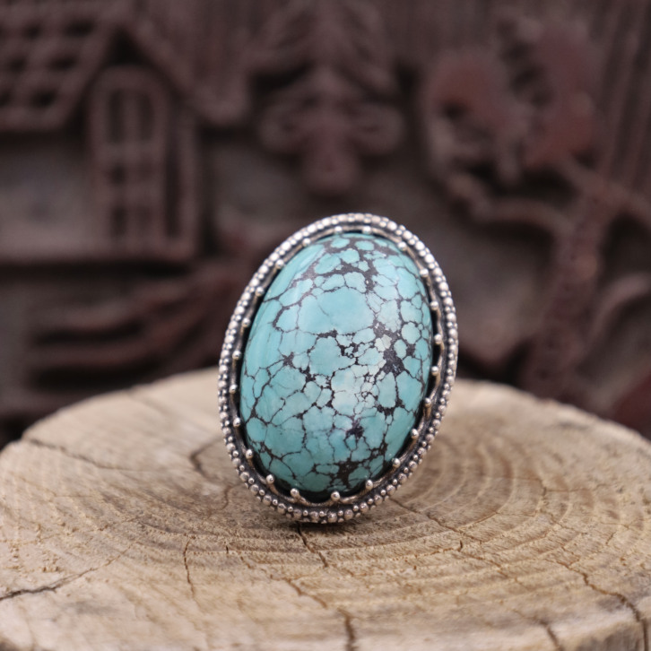 Bague en argent et turquoise