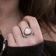 Bague en argent et pierre larimar rose