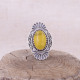 Bague en argent et ambre