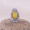 Bague en argent et ambre