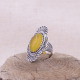 Bague en argent et ambre